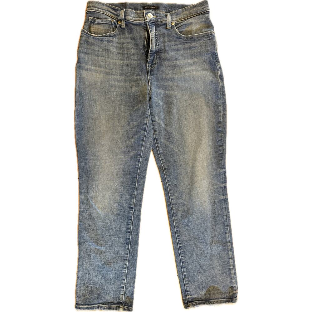 Lucky Brand‎ Zoe Jeans Womens Size 14 Medium Wash High Rise Straight Blue